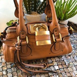 Chloe Paddington camel color bag with lock and key